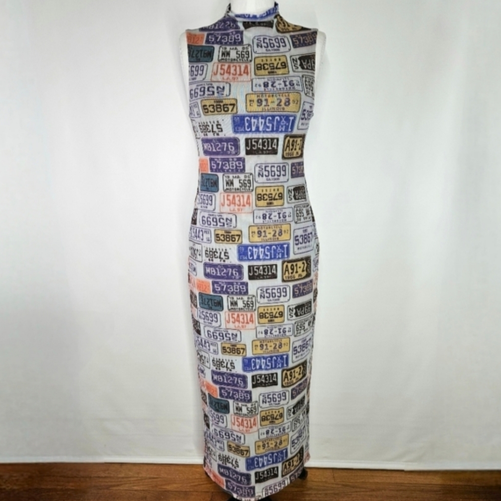 URBAN OUTFITTERS License Plate Dress
